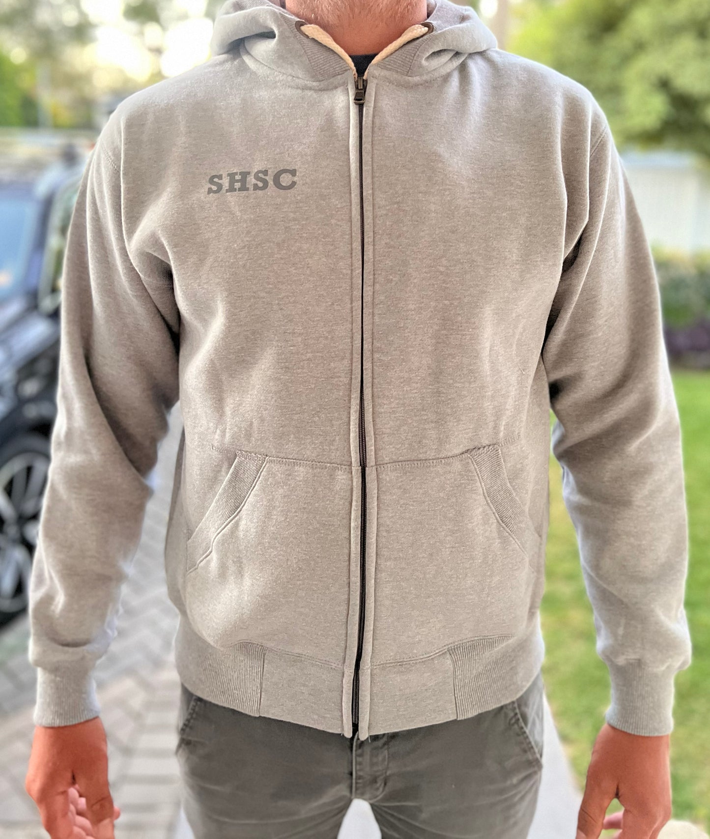 ZIPPER HOODIE GREY - MENS