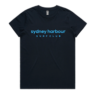 FEMALE MAPLE TEE - NAVY -  BLUE LOGO