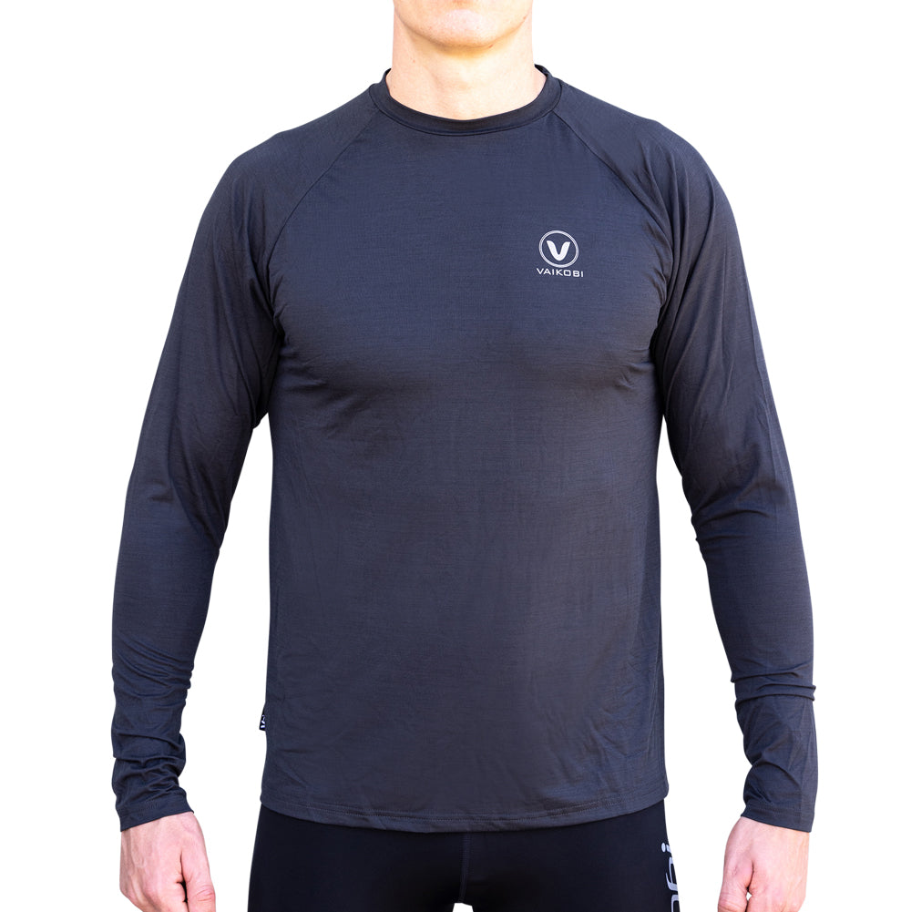 MENS UV PERFORMANCE L/S TECH TEE- CHARCOAL