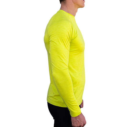 MENS UV PERFORMANCE L/S TECH TEE- LIME