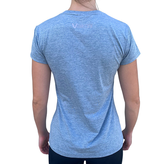 UV SHORT SLEEVE WOMENS TECH TEE - HEATHER BLUE
