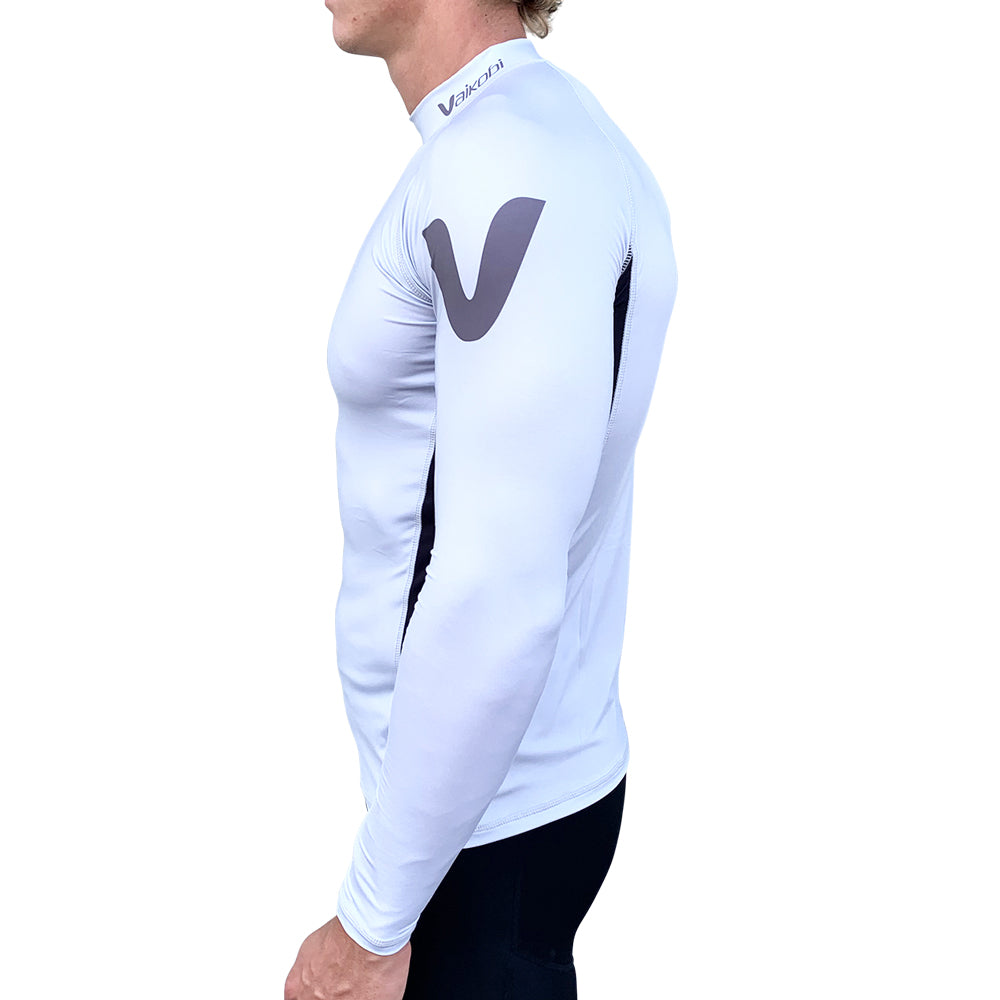 UV LONG SLEEVE RASH TOP - SILVER/BLACK