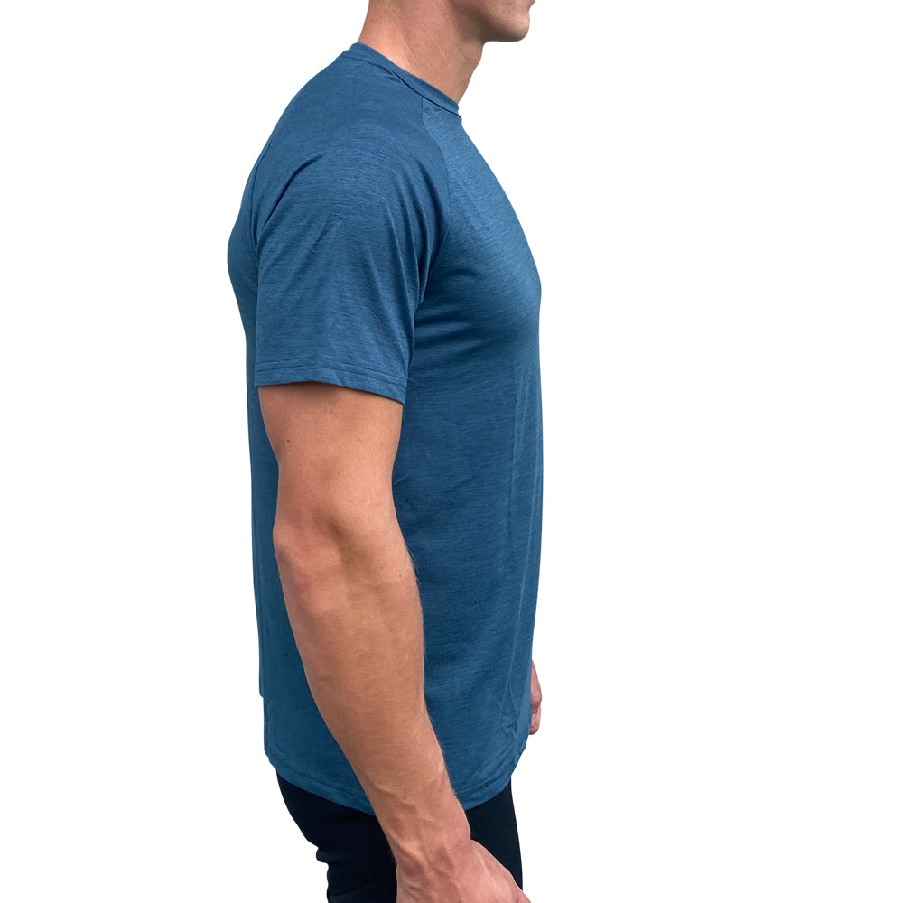 MENS UV PERFORMANCE S/S TECH TEE- OCEAN BLUE