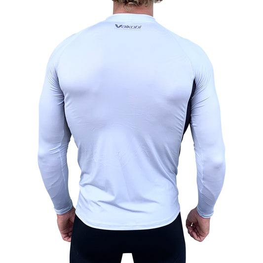 UV LONG SLEEVE RASH TOP - SILVER/BLACK