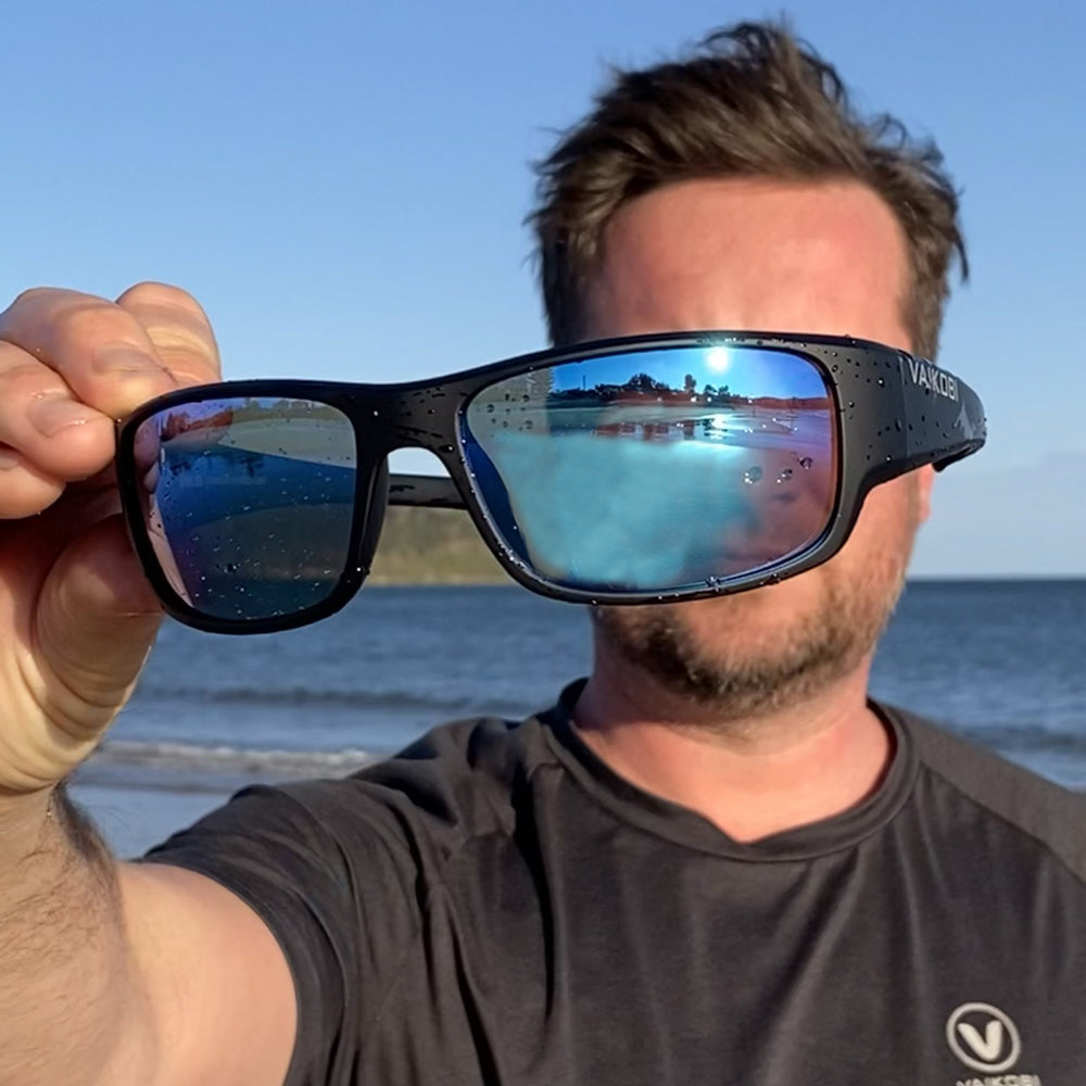 SORRENTO POLARIZED SUNGLASSES (BLACK/CYAN)
