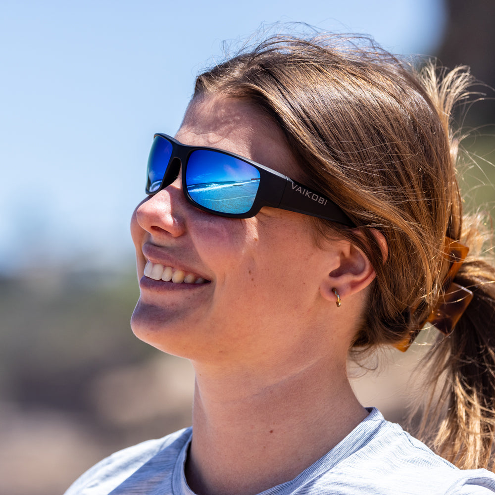 SORRENTO POLARIZED SUNGLASSES (BLACK/CYAN)