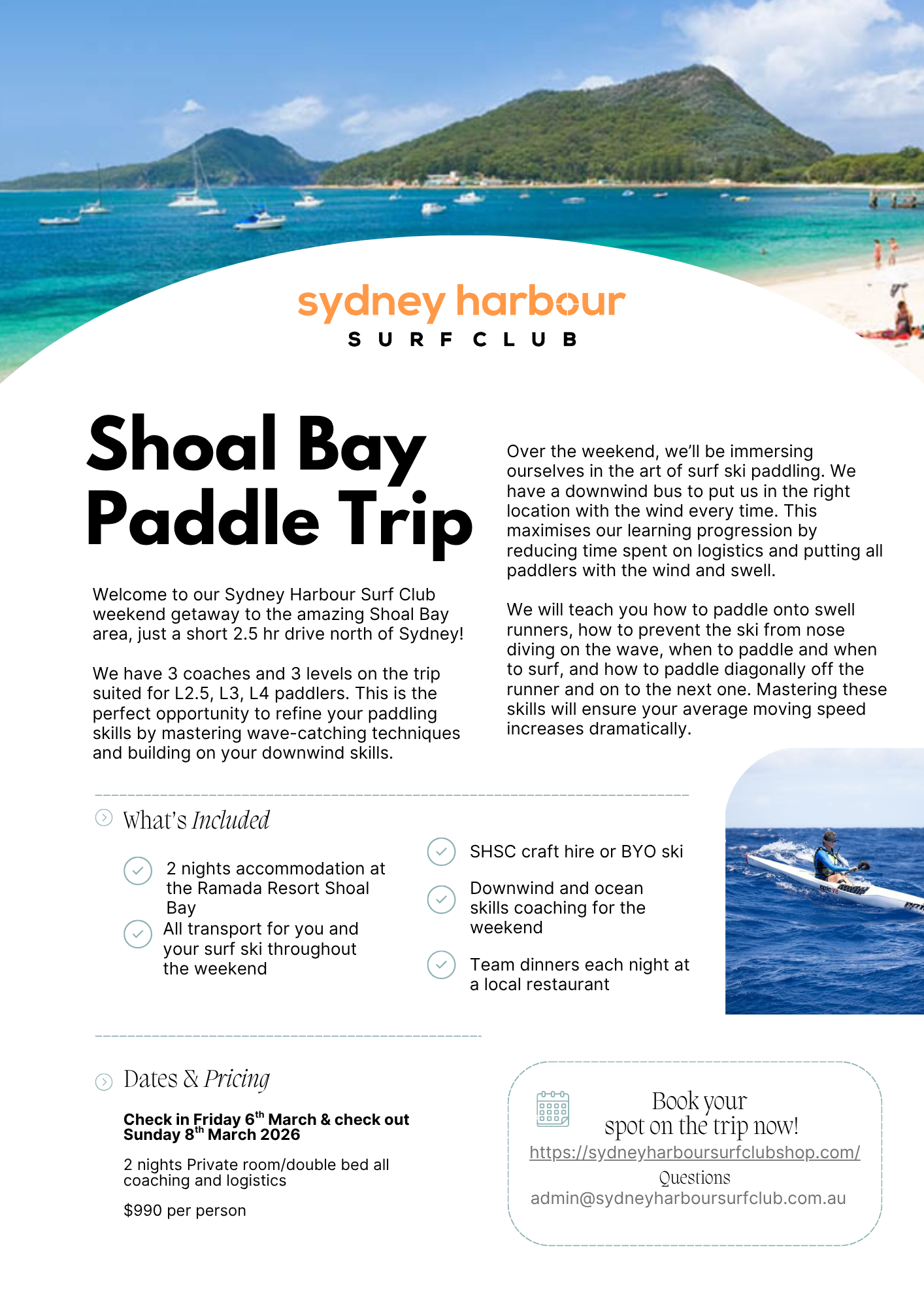 MARCH 2026 SHOAL BAY PADDLE WEEKEND