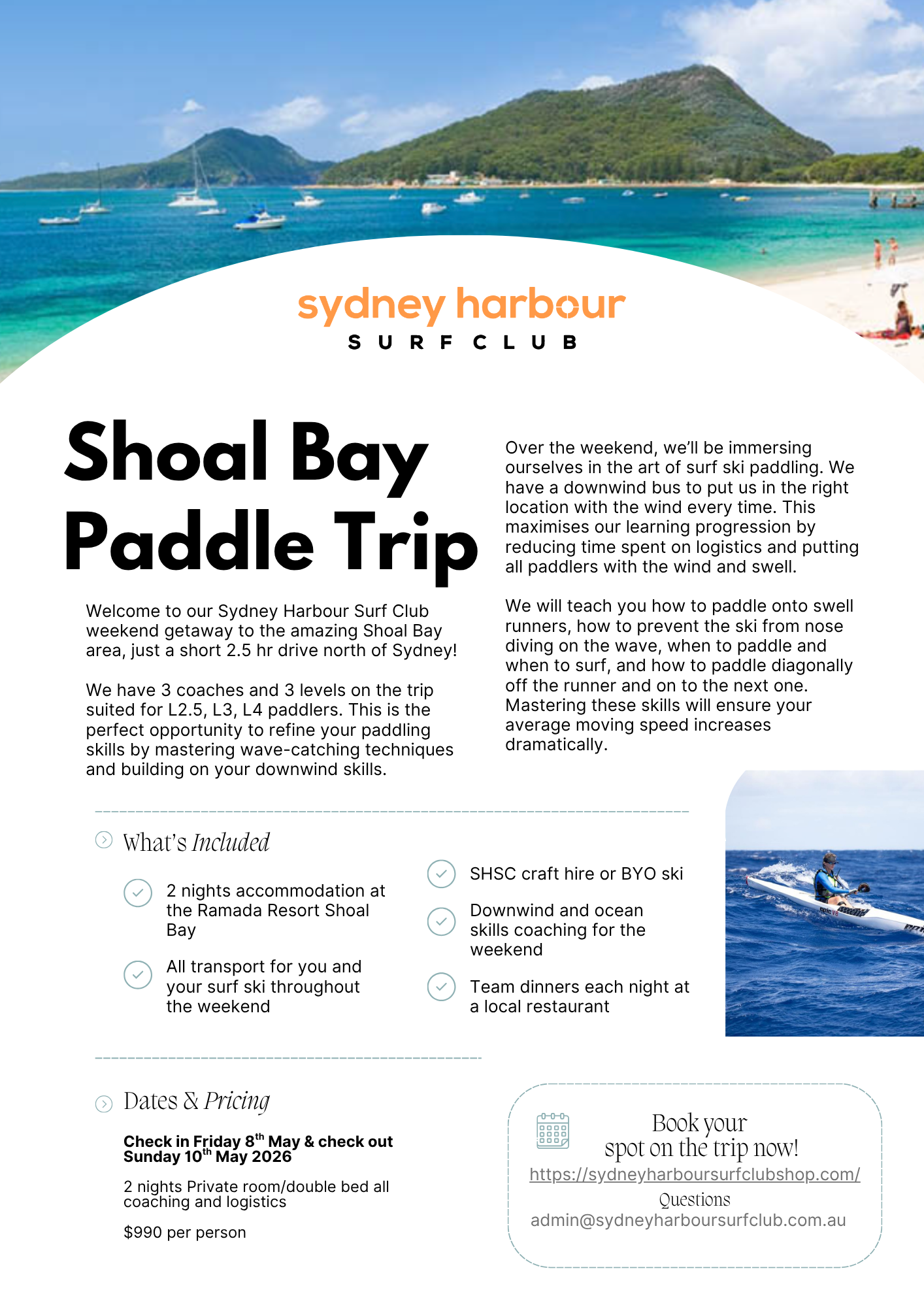 MAY 2026 SHOAL BAY PADDLE WEEKEND