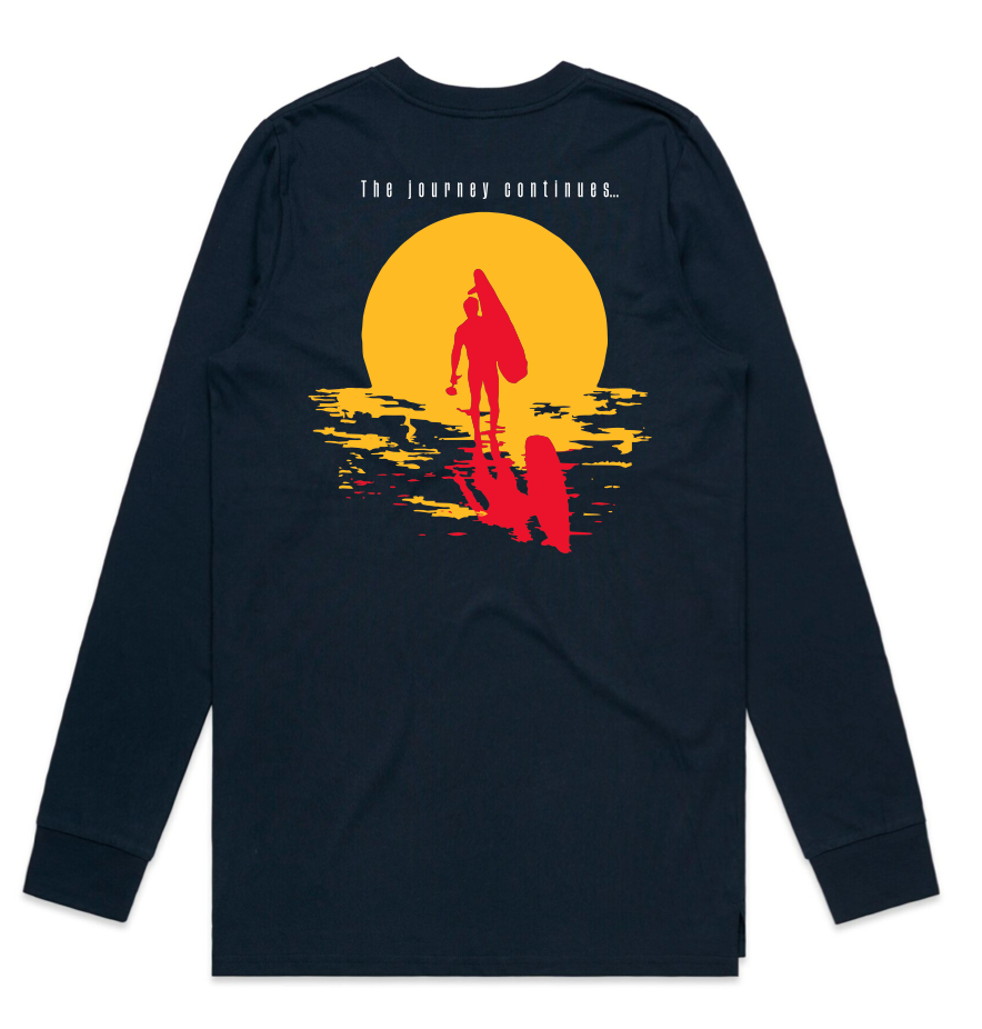 WOMENS LONG SLEEVE CURVED TEE NAVY