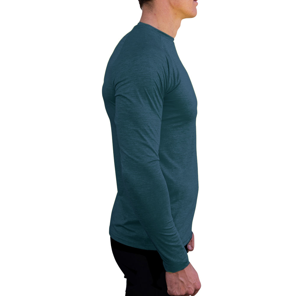 MENS UV PERFORMANCE L/S TECH TEE- OCEAN BLUE