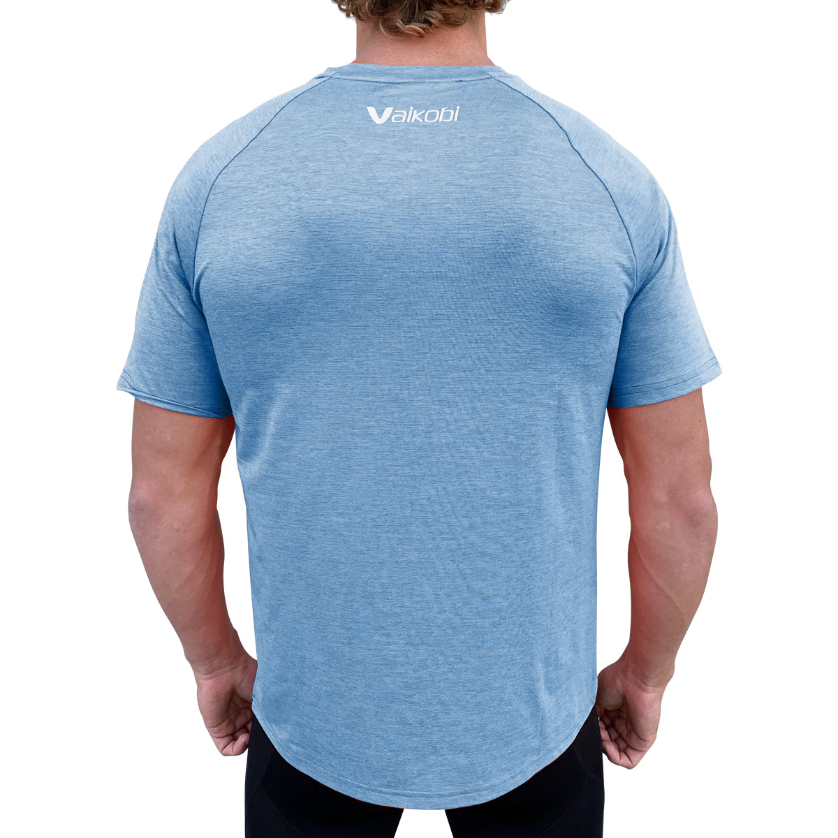 MENS UV PERFORMANCE S/S TECH TEE- HEATHER BLUE