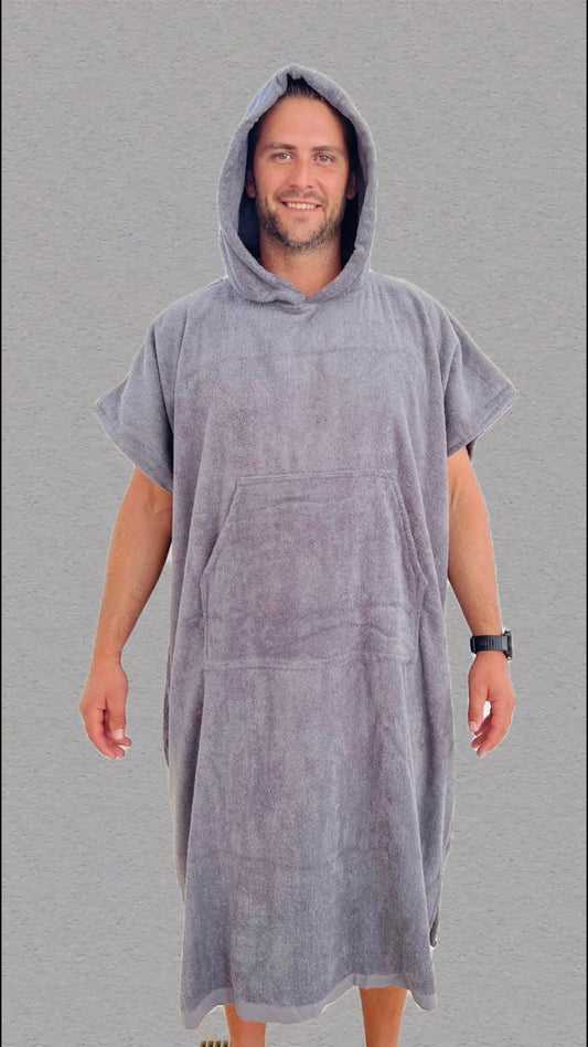 MENS GREY HOODED ROBE