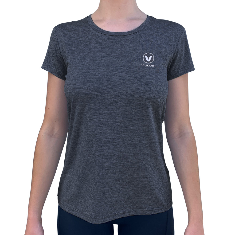 UV SHORT SLEEVE WOMENS TECH TEE - CHARCOAL