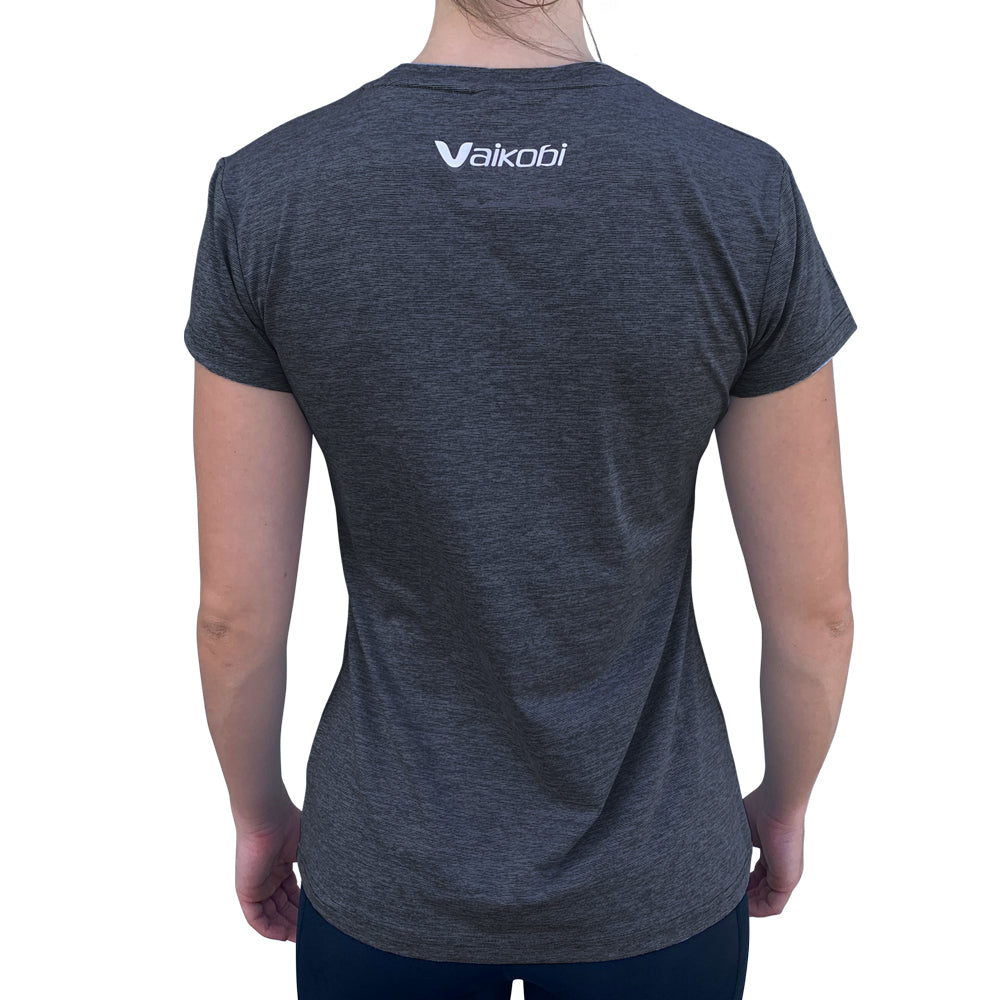 UV SHORT SLEEVE WOMENS TECH TEE - CHARCOAL